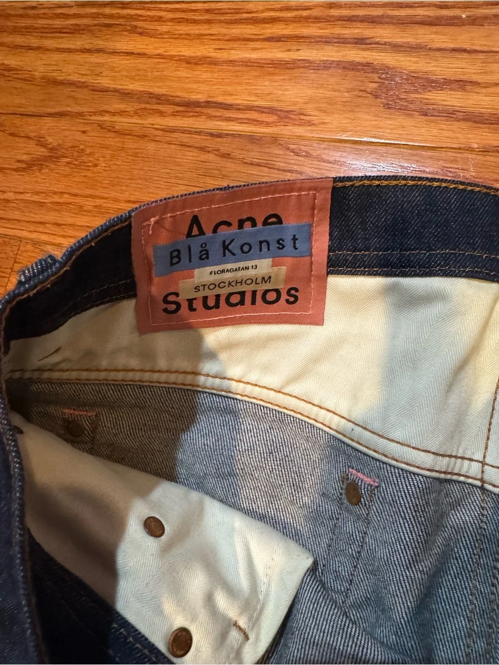 Acne Studios Blå Konst River Indigo Jeans Mens 34 Made In Italy